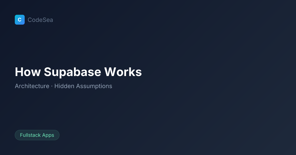 How Supabase Works — Architecture Deep Dive